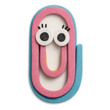 a playful and cute paperclip with googly eyes and eyelashes sticker