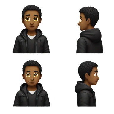 boy in black jacket very strong  sticker