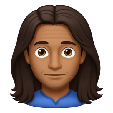Antonio Te Maioha with dark brown long hair sticker