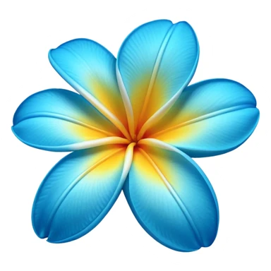 neon royal blue and cyan plumeria  sticker