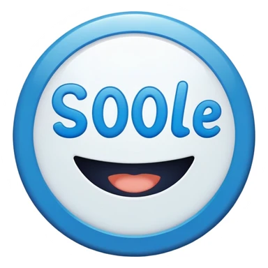 Blue Badge that says “stinky doodle” in white text sticker