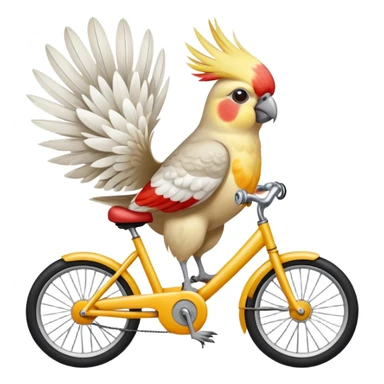 cockatiel riding a bike sticker
