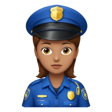 police woman with brown hair and bright skin sticker
