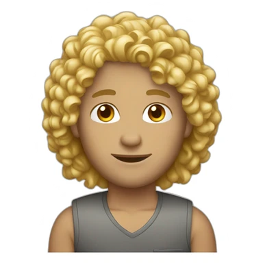 man curly hair blonde laptop sticker