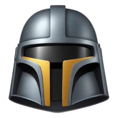 Bounty hunter helmet in the style of a notification bell sticker