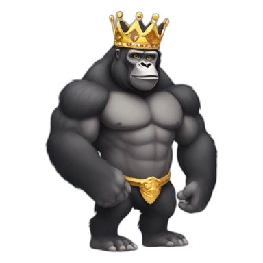 Buff gorilla wearing a crown sticker