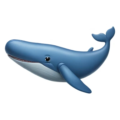 A unique blue whale with a smile and heart front view sticker