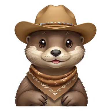cute otter wearing cowboy hat and bandana sticker