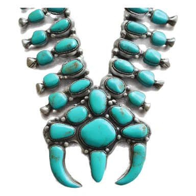 Western turquoise squash blossom necklace  sticker