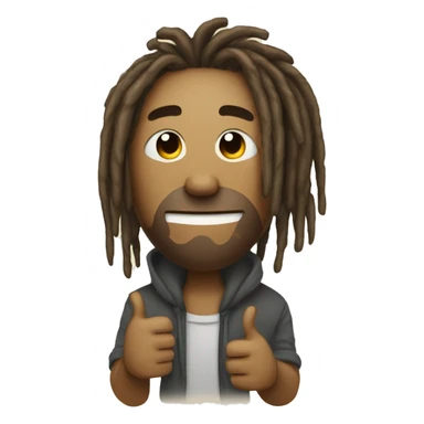 very very calm and sad and chill yvery nonchalant dreadhead with grills giving thumbs up sticker