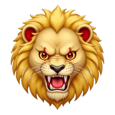 Angry lion with red eyes and dangerous teeth sticker
