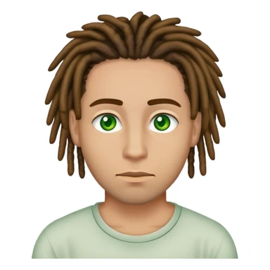 man light skinned, short brown dreads, and green eyes.  sticker