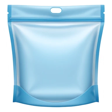 empty freezer bag, transparent, resealable, air inside, zipper seal, soft folds, light blue or clear, frosted, no food, label, or branding, soft lighting, emoji scale sticker