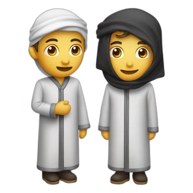 Homme en Qamis avec un panneau avec un cœur sticker