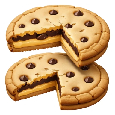 A pair of plain cookies, one of them with a bite taken out. sticker