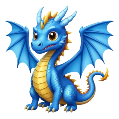 Sky dragon colour in blue and looks cute , have wings  sticker