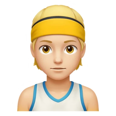 tennisplayer with sweatband, yellow color. sticker
