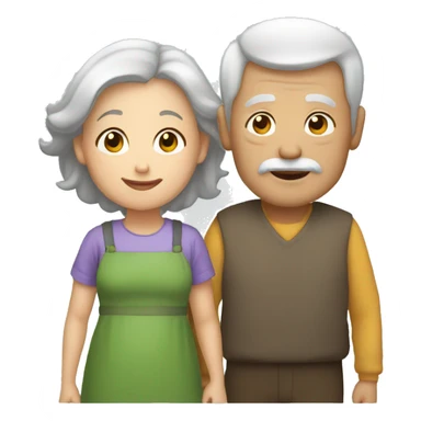 grandparents and grandchild sticker