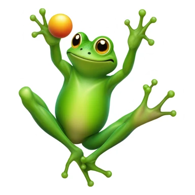 Frog throwing ball  sticker