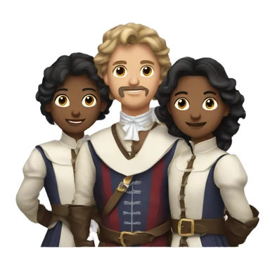 Three musketeers 2  women 1 male sticker