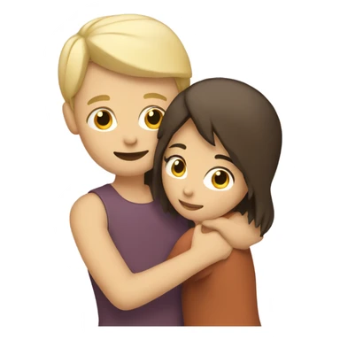 blonde girl hugging brunette guy sticker