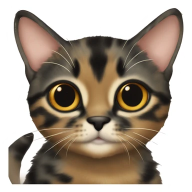 Tortie coat with mostly black and hazel eyes kitten   sticker