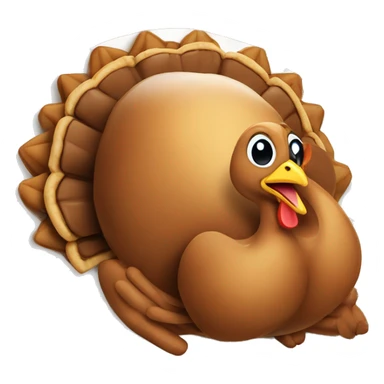 Turkey eating pie sticker