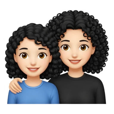 a pretty bratz fair girl with curly black hair with another girl bestfriend sticker