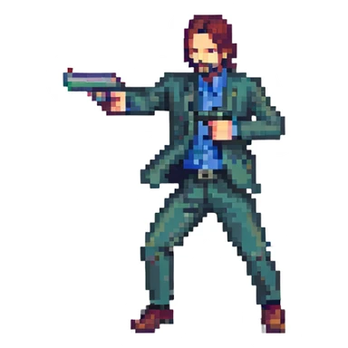 John Wick in an action pose sticker