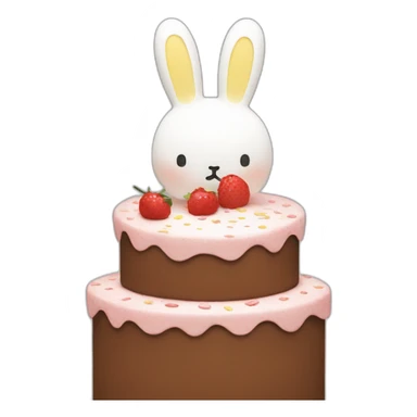 Miffy with cake sticker