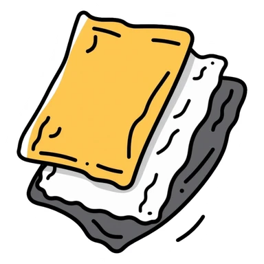 multicolored soundproofing sheets in yellow, white, black and gray with wavy pattern sticker