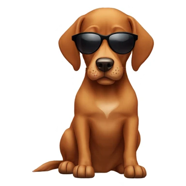 viszla dog with sunglass sticker