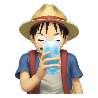 Luffy drink water sticker