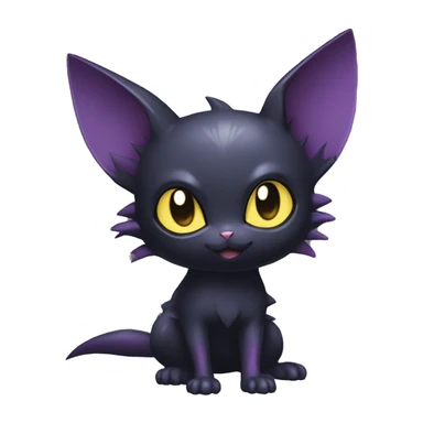 Cool Cute Edgy Dark Black Chibi Noibat-Cat-Pokémon-Fakémon-hybrid sticker