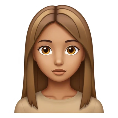 Tan girl with straight hair with highlights sticker