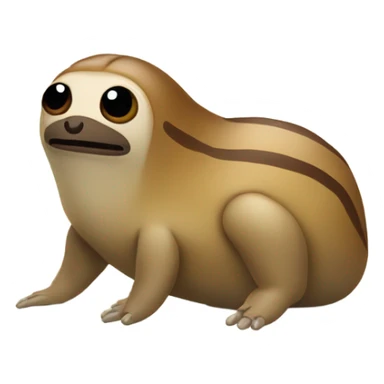 slug with a sloth head sticker