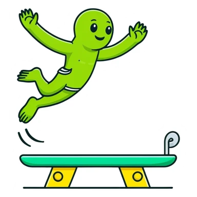 Gross pair of feet on diving board  sticker