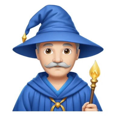 wizard with mustache sticker