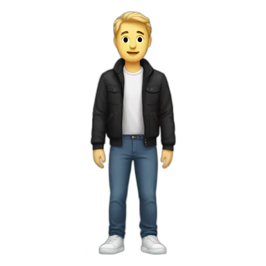 white guy standing, black shoes sticker