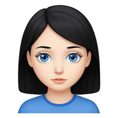 Chica de pelo negro y color de piel blanca con ojos azules sticker