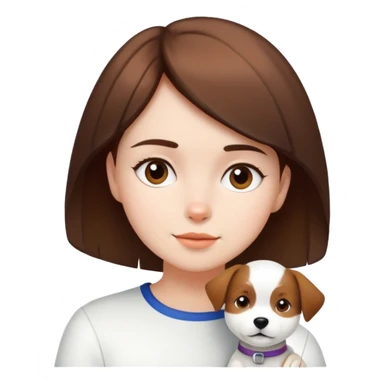 White dog with a girl with short brown hair  sticker