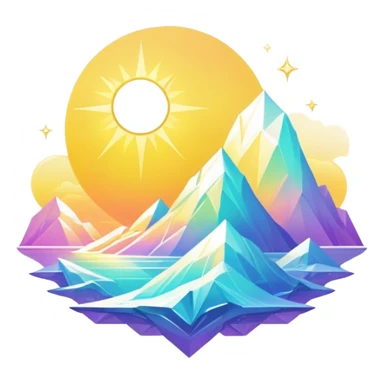 Epic complex detailed iridescent gradients white golden bright light solarpunk sunny aesthetic-scenery sticker