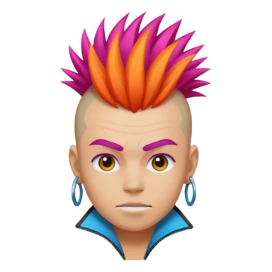 extreme mohawk person sticker