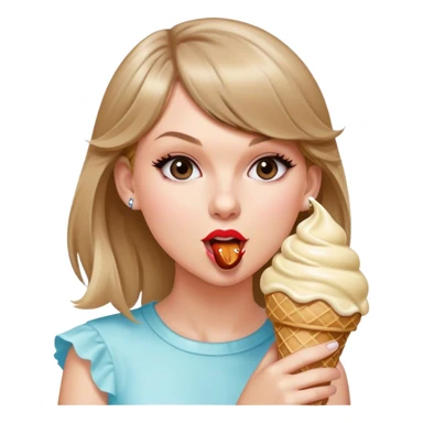 Taylor Swift eating an ice cream cone sticker