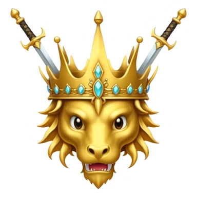 crown with swords and gold dragons  sticker