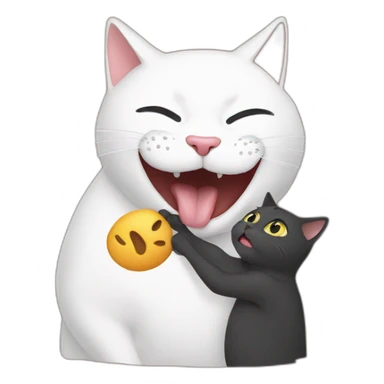 cat licks a person sticker