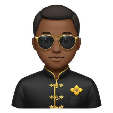 cheongsam ancient black man with sunglasses sticker