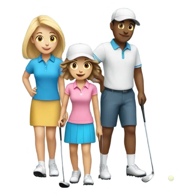 Guy and three girls golfing sticker