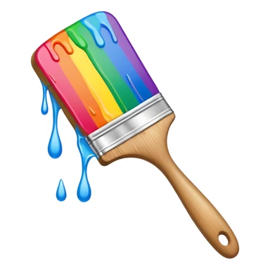 paint brush with raindow paint sticker
