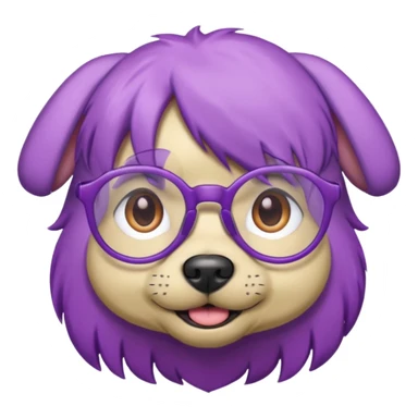purple haired dog wearing glassess sticker